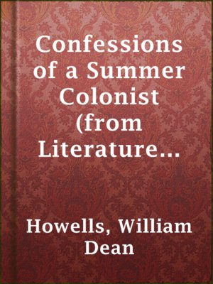 cover image of Confessions of a Summer Colonist (from Literature and Life)